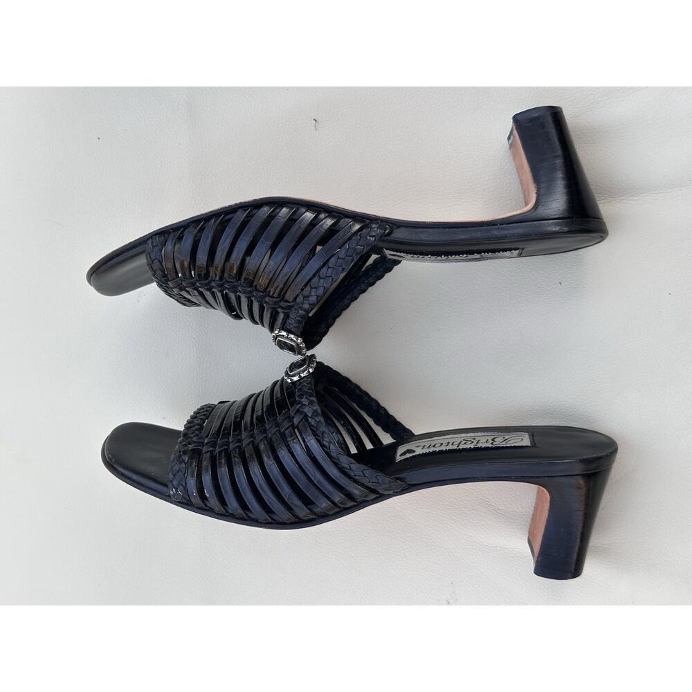 Brighton Freddi Womens Black Leather Slide Block Heel Sandal Shoe - Size 6.5M - Picture 11 of 11